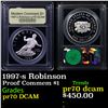 Image 1 : Proof 1997-s Robinson Modern Commem Dollar $1 Graded GEM++ Proof Deep Cameo BY USCG