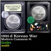 Image 1 : 1991-d Korean War Modern Commem Dollar $1 Graded Gem+++++ Unc BY USCG