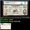 Image 1 : 1862 $10 Treasury Note Richmond, VA Fr-VACR8 Graded vf25 By PMG