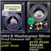Image 1 : Proof 1982-S Washington Modern Commem Half Dollar 50c Graded GEM++ Proof Deep Cameo BY USCG
