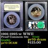 Image 1 : Proof 1991-1995-w WWII Modern Commem Half Dollar 50c Graded GEM++ Proof Deep Cameo BY USCG
