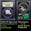 Image 1 : Proof 1995-P Special Olympics Modern Commem Dollar $1 Graded GEM++ Proof Deep Cameo BY USCG