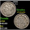 1866 Three Cent Copper Nickel 3cn Grades vf details
