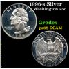 Image 1 : Proof 1996-s Silver Washington Quarter 25c Grades GEM++ Proof Deep Cameo