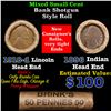 Image 1 : Mixed small cents 1c orig shotgun roll, 1918-d Wheat Cent, 1896 Indian Cent other end, brinks Wrappe