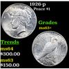 Image 1 : 1926-p Peace Dollar $1 Grades Select+ Unc