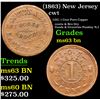 Image 1 : (1863) New Jersey Civil War Token 1c Grades Select Unc BN