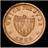 Image 3 : 1864 Union For Ever Civil War Token 1c Grades Choice Unc BN