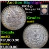 Image 1 : ***Auction Highlight*** 1901-p Morgan Dollar $1 Graded Select Unc By USCG (fc)