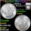 Image 1 : 1890-p Morgan Dollar $1 Graded ms64+ By SEGS