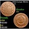 Image 1 : 1864 Large Motto Two Cent Piece 2c Grades f+