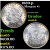 Image 1 : 1880-p Morgan Dollar $1 Grades Choice+ Unc