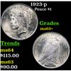 Image 1 : 1923-p Peace Dollar $1 Grades Select+ Unc
