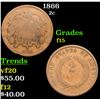 Image 1 : 1866 Two Cent Piece 2c Grades f+