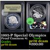 Image 1 : Proof 1995-P Special Olympics Modern Commem Dollar $1 Graded GEM++ Proof Deep Cameo By USCG