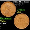 Image 1 : 1940-p Lincoln Cent Mint Error 1c Grades vf++