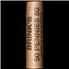 Image 4 : Mixed small cents 1c orig shotgun roll, 1918-d Wheat Cent, 1864 Indian Cent other end, brinks Wrappe