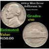 Image 1 : 1958-p Jefferson Nickel Mint Error 5c Grades xf