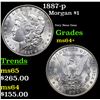 Image 1 : 1887-p Morgan Dollar $1 Grades Choice+ Unc