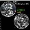 Image 1 : Proof 1961 Washington Quarter 25c Grades GEM+ Proof