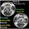 Image 1 : 1954-d Franklin Half Dollar 50c Grades Choice Unc FBL