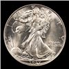 Image 2 : 1937-p Walking Liberty Half Dollar 50c Grades Choice+ Unc