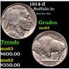 Image 1 : 1914-d Buffalo Nickel 5c Grades Select Unc