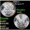 Image 1 : 1881-s Morgan Dollar $1 Grades GEM+ Unc