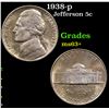 Image 1 : 1938-p Jefferson Nickel 5c Grades Select+ Unc