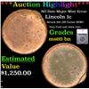 Image 1 : ***Auction Highlight*** NO Date Lincoln Cent Major Mint Error 1c Graded ms60 bn By SEGS