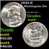 Image 1 : 1943-d Washington Quarter 25c Grades Choice+ Unc