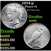 Image 1 : 1934-p Peace Dollar $1 Grades Select Unc