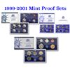 Image 1 : Group of 3, 1999-2001 Mint Proof Set In Original Case, 29 coins