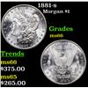 Image 1 : 1881-s Morgan Dollar $1 Grades GEM+ Unc