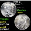 Image 1 : 1926-p Peace Dollar $1 Grades Choice+ Unc