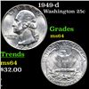 Image 1 : 1949-d Washington Quarter 25c Grades Choice Unc