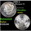 Image 1 : 1881-s Morgan Dollar $1 Grades Choice+ Unc