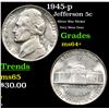 Image 1 : 1945-p Jefferson Nickel 5c Grades Choice+ Unc