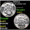 Image 1 : 1953-p Franklin Half Dollar 50c Grades Choice+ Unc