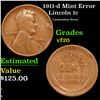 Image 1 : 1911-d Lincoln Cent Mint Error 1c Grades vf, very fine