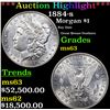 Image 1 : ***Auction Highlight*** 1884-s Morgan Dollar $1 Graded Select Unc By USCG (fc)
