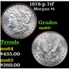 Image 1 : 1878-p 7tf Morgan Dollar $1 Grades Select+ Unc