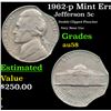 Image 1 : 1962-p Jefferson Nickel Mint Error 5c Grades Choice AU/BU Slider