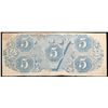 Image 3 : 1863 $5 Confederate Note, T-60 Grades vf+