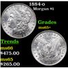 Image 1 : 1884-o Morgan Dollar $1 Grades GEM+ Unc