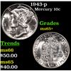Image 1 : 1943-p Mercury Dime 10c Grades GEM+ Unc