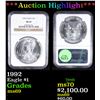 Image 1 : ***Auction Highlight*** NGC 1992 Silver Eagle Dollar $1 Graded ms69 By NGC (fc)