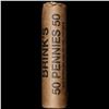 Image 4 : Mixed small cents 1c orig shotgun roll, 1918-s Wheat Cent, 1892 Indian Cent other end, brinks Wrappe