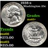 Image 1 : 1938-s Washington Quarter 25c Grades GEM+ Unc