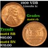 Image 1 : 1909 VDB Lincoln Cent 1c Grades Choice Unc RB